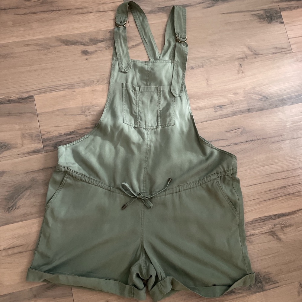 Ripe Olive Khaki Tencel/Lyocell Maternity Playsuit Shortalls - Large NWT